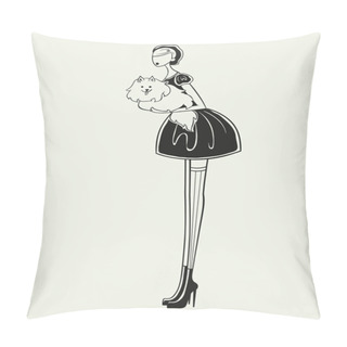 Personality  Glamour Lady With Dog Pillow Covers