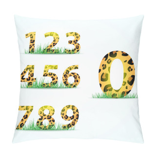 Personality  Numbering With Panther Skin Texture. Vector Illustration Pillow Covers