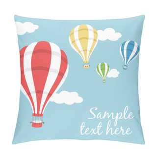 Personality  Vector Illustration Of Three Hot Air Balloons Pillow Covers