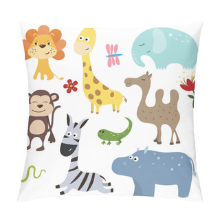 Personality  Vector Set Of Different African Animals Pillow Covers