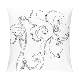 Personality  Vector Baroque Monogram Floral Ornament. Black And White Engraved Ink Art. Isolated Ornaments Illustration Element. Pillow Covers