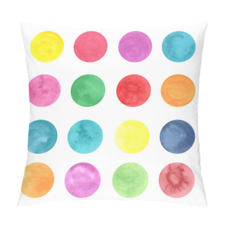 Personality  Round Watercolor Spots. Different Colors. Pillow Covers