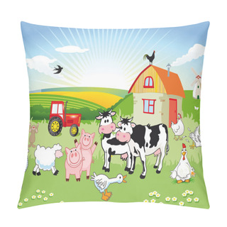 Personality  Carton Farm Animals Pillow Covers