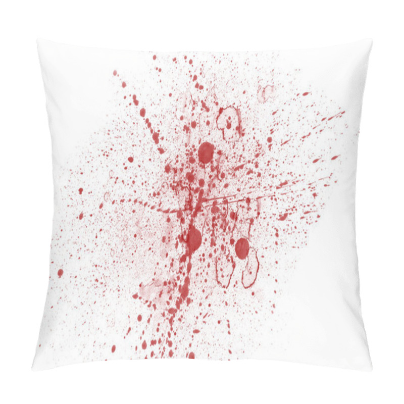 Personality  Red Blood Splatter On White Pillow Covers