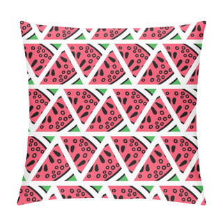 Personality  Hand Drawn Watermelon Slices Seamless Pattern Pillow Covers