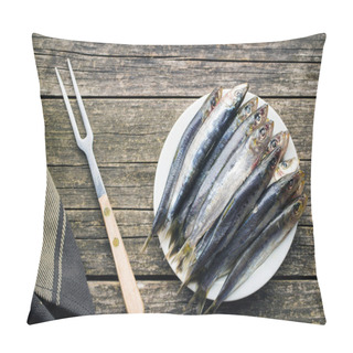 Personality  Raw Sardines Fish. Pillow Covers