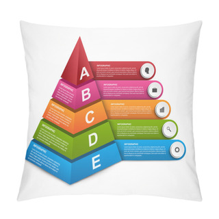 Personality  Abstract 3D Pyramid Options Infographics Template For Presentations Or Information Booklet. Vector Illustration. Pillow Covers