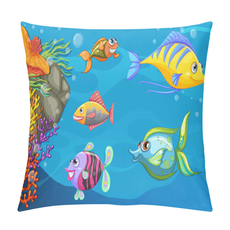 Personality  A school of fish under the sea pillow covers