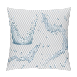 Personality  Water Splashes, Water Drops And Crown From Splash Of Water. Tran Pillow Covers