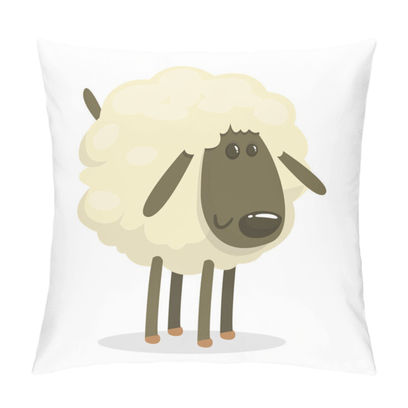 Personality  Funny Cartoon Sheep Vector Illustration Pillow Covers