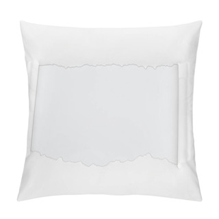 Personality  Ragged Textured Paper With Curl Edges On White Background  Pillow Covers