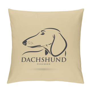 Personality  Dachshund Head Illustration On Beige Background Pillow Covers