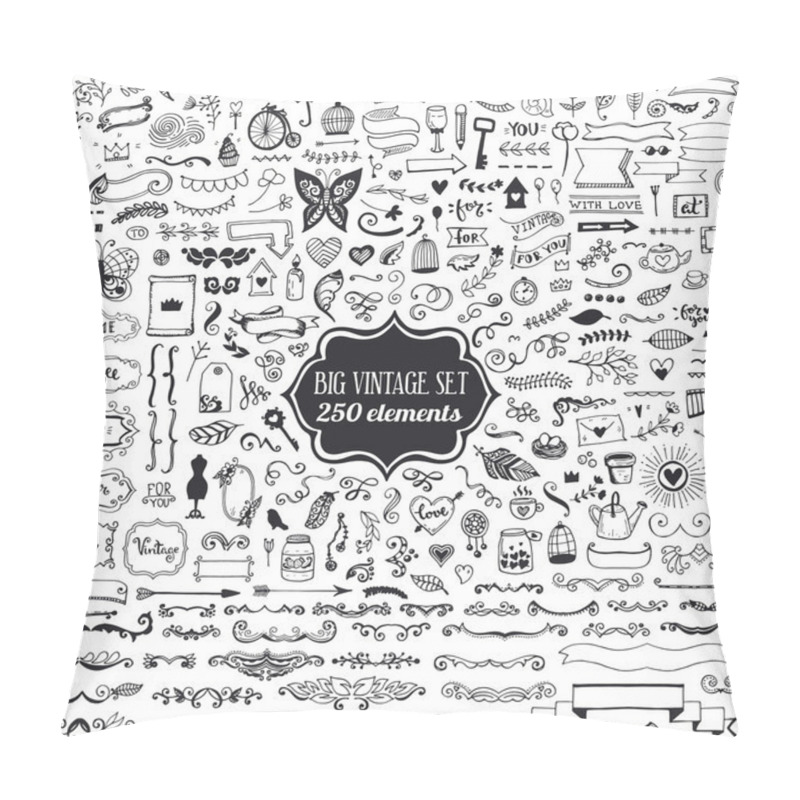 Personality  set of vintage elements pillow covers