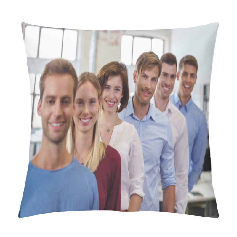 Personality  Team of young co-workers pillow covers