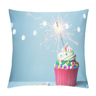 Personality  Cupcake With Sparkler Pillow Covers