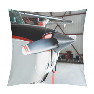 Personality  Close Up View Of Modern Helicopter With Propeller On Parking  Pillow Covers