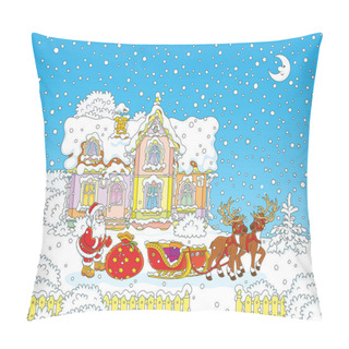 Personality  Santa With Christmas Gifts And Sledge Pillow Covers