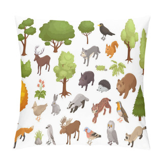 Personality  Forest Animals Icon Set Pillow Covers
