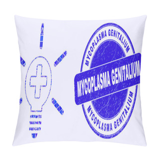 Personality  Blue Distress Mycoplasma Genitalium Seal And Medical Lamp Light Mosaic Pillow Covers