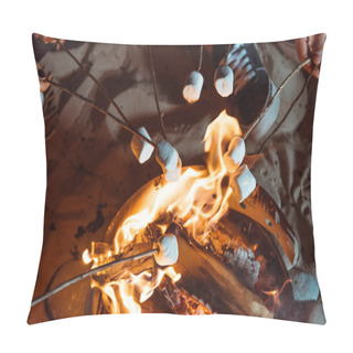 Personality  Friends Roasting Marshmallows On Bonfire Pillow Covers