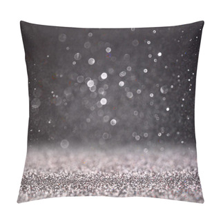 Personality  Glitter Vintage Lights Background. Silver And Black. Defocused. Pillow Covers
