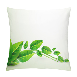 Personality  Nature Green Leaves | Vector Flying Leaves Abstract Background Pillow Covers