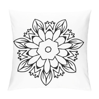 Personality  Vector Round Ornamental Contour Mandala Frame. Perfect For Logo, Oriental Decoration, Coloring Books. Indian, Islam, Arabic Motifs. Vector Hand Drawn Illustration. Pillow Covers