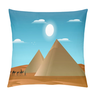 Personality  Pyramid Desert Muslim Travel Camel Islamic Culture Illustration Pillow Covers