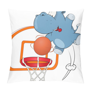 Personality Hippo Basketball Player Pillow Covers