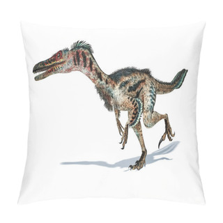 Personality  Velociraptor Dinosaur With Feathers 3d Rendering. Pillow Covers