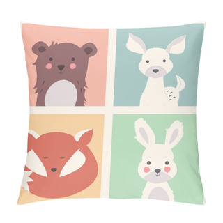Personality  Collection Of Cute Forest And Polar Animals With Baby Cubs, Incl Pillow Covers
