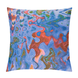 Personality  A Contemporary Abstract Art Painting Of Fluid Distorted Shapes Pillow Covers