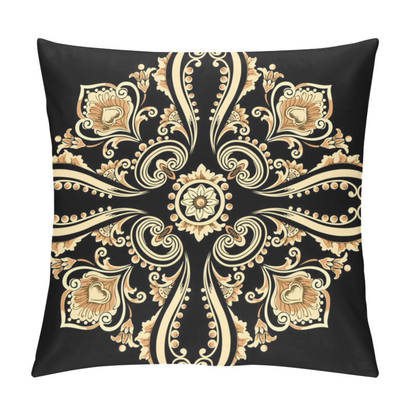 Personality  Ornamental floral motif with swirling decorative elements pillow covers