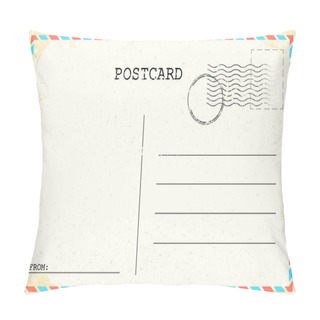 Personality  Postcard Template. Old Vintage Retro Envelope With Stamp. Vector Illustration. EPS 10. Pillow Covers