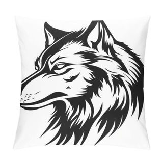 Personality  Vector Illustration Of Wolf Head With Ornament. Vector Illustration Pillow Covers
