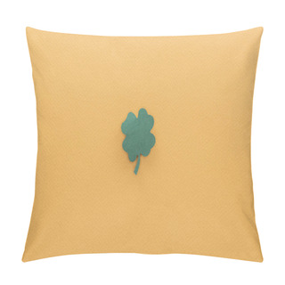 Personality  Top View Of Shamrock Isolated On Orange With Copy Space, St Patrick Day Concept Pillow Covers