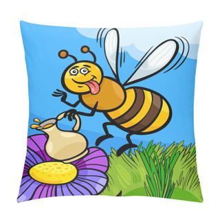 Personality  Honey Bee Insect Cartoon Illustration Pillow Covers