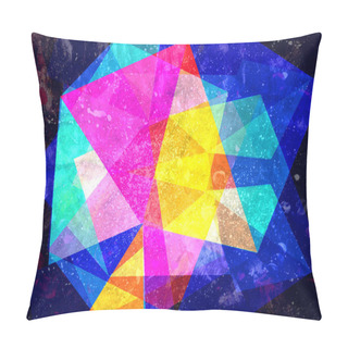 Personality  Beautiful Retro Watercolor Illustration With Different Geometric Objects. Template For Website Or Poster Background Design. Pillow Covers