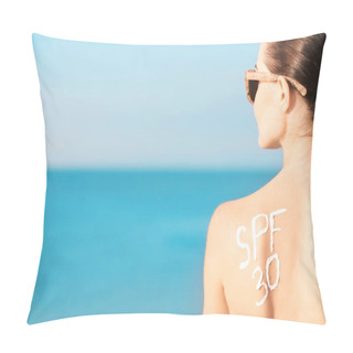 Personality  Text SPF 30 On Female Shoulder Pillow Covers