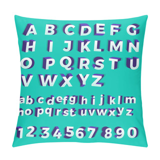 Personality  Alphabet In Volume Design On Green Background Pillow Covers