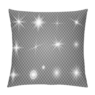 Personality  Star Flare Set. Lens Light Effect Isolated. Special Starlight Ray Collection. Abstract Camera Flashlight Sparkle. Magic Solar Radiance Pillow Covers