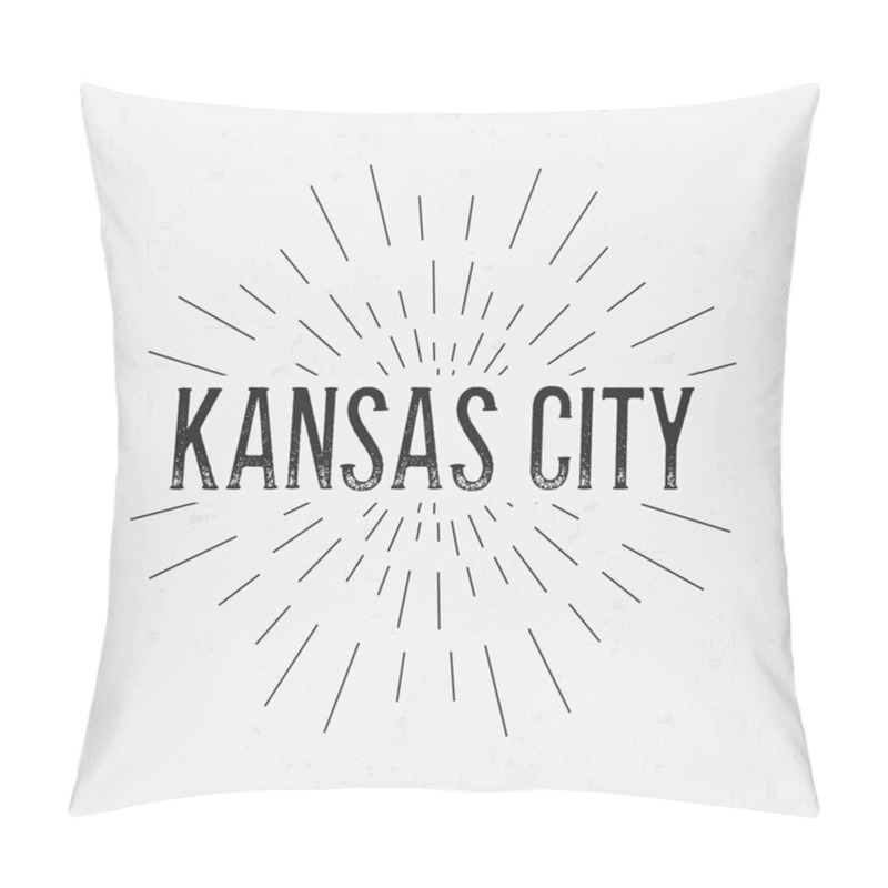 Personality  Abstract Creative concept vector design layout with text - Kansas city. For web and mobile icon isolated on background, art template, retro elements, logos, identity, label, badge, ink, tag, old card. pillow covers
