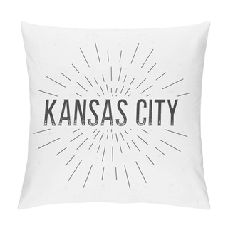 Personality  Abstract Creative Concept Vector Design Layout With Text - Kansas City. For Web And Mobile Icon Isolated On Background, Art Template, Retro Elements, Logos, Identity, Label, Badge, Ink, Tag, Old Card. Pillow Covers