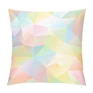 Personality  Vector Abstract Irregular Polygon Background With A Triangular Pattern In Pastel Full Color Spectrum Colors Pillow Covers