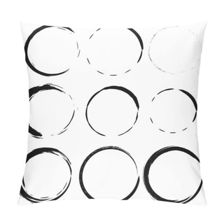 Personality  Vector Set Of Grunge Circle Brush Strokes. Set 3 Pillow Covers