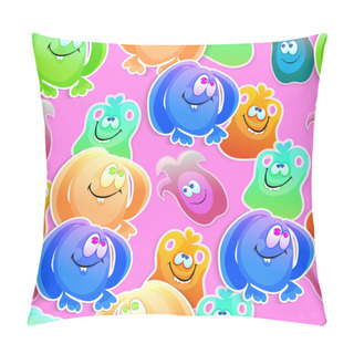 Personality  Monster Pattern Design. Vector Illustration Pillow Covers
