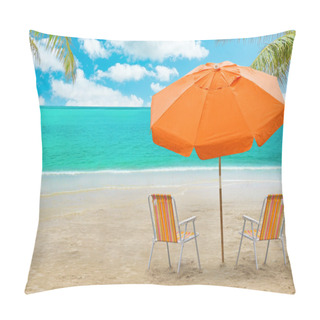 Personality  Chaise Lounge And Umbrella On Beach Pillow Covers