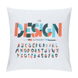 Personality  Vector Of Stylized Modern Font And Alphabet Pillow Covers