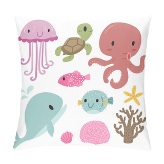 Personality  Wildlife Vector Collection Design, Sea Vector Collection Pillow Covers