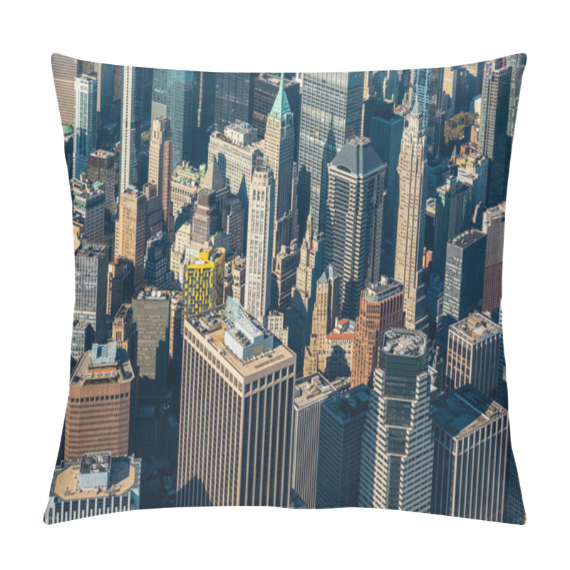 Personality  View To New York City Skyline From The Helicopter Pillow Covers
